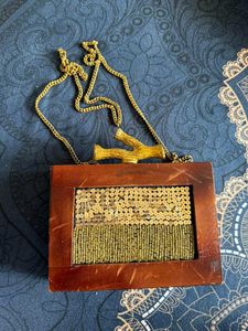 Wooden Beaded Clutch