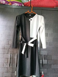 Black and White Color Block Dress