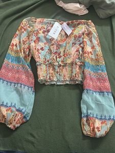 Boho Floral Print Crop Top