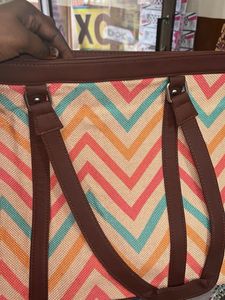 Zouk Chevron Patterned Bag