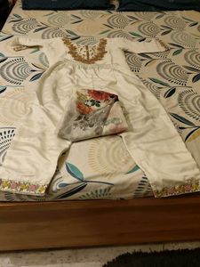 Embroidery Design Suit Set With Pant And Dupatta