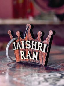 Jai Shri Ram Wooden Keychain