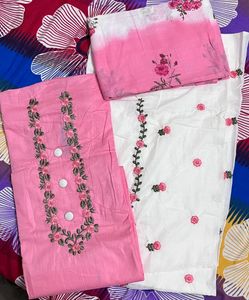 Light Coloured Cotton Suite With Dupatta