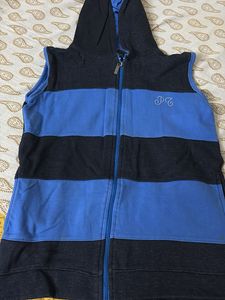 Striped Sleeveless Hoodie
