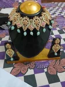 Pista Green Kundan Jewellery Set