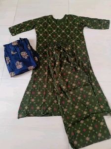 Green Printed Kurta Set 💚