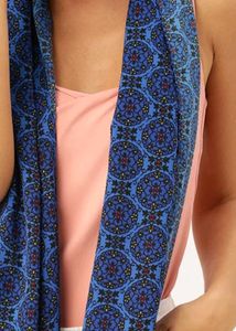 DressBerry Women Blue and Black Printed Scarf