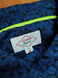 Lee Cooper Men Blue Printed Cotton Casual Shirt