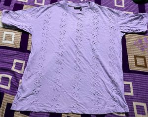 🪻Lilac Eyelet T-Shirt💜