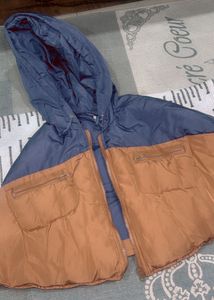 Blue &amp; Brown cape style hodded jacket