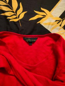 Vibrant Red Long Sleeve Ruffle Mini Dress