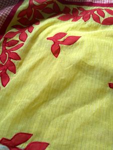 Boutique Creation Red, Yellow And White Saree