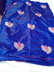 Elegant Blue silk saree with blouse