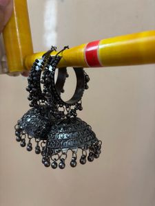 Black Jhumka Earrings