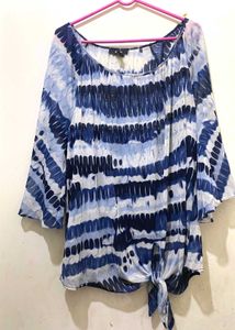 Blue Tie-Dye Top