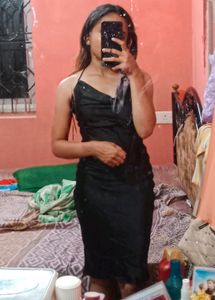 Satin Halterneck Ruched Mini Dress