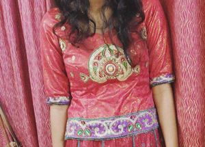 Pre Stitched Festive Blouse And Shawl