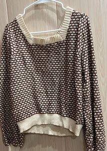 Korean Patterned Knit Top