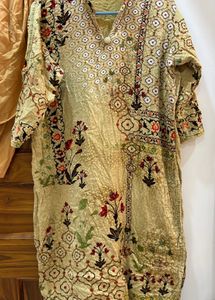 3xl Pakistani Lawn Set With Lengthy Shawl
