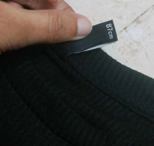 Black Ribbed Bodycon Dress (Short Sleeve)