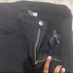 Ribbed High Waist Jeans.