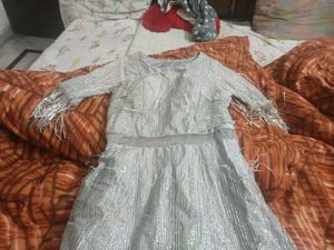 Elegant Silver Embellished Gown