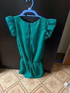 Green Ruffle Romper