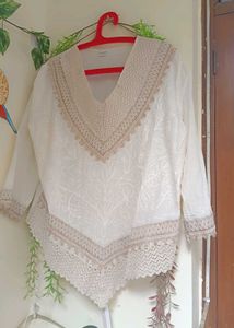 Elegant White Embroidered Top