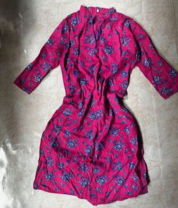 Magenta’s Pink With Blue Floral Print Kurti🩷💙