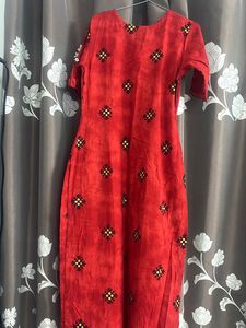Red Printed Kurta