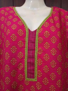 Pink Printed Kurta (36&#34;-38&#34;)