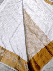 Pure Satin White Colour Wedding Silk Saree