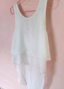 Styling White Top With Golden Back Chains