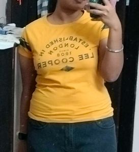 Lee Cooper Yellow Graphic Tee
