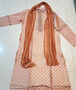 Men Silk Sherwani Style Zari Kurta Set