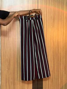 Striped High-Waisted Wide Leg Pants