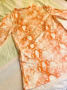 MNG Orange Snake Skin Top