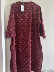 Maroon Print Kurti Tunic