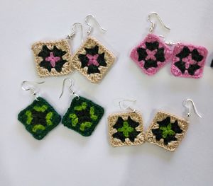 Crochet Earrings Set Of 3
