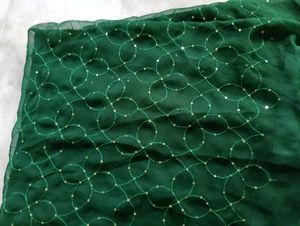 Emerald Green Sequined Saree