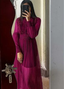 Elegant Purple Chiffon Maxi Dress