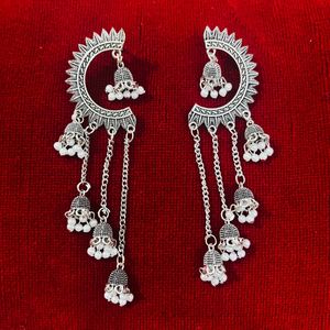 Silver Jhumka Ear Cuff