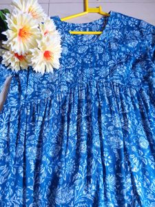 Blue Floral Print Dress