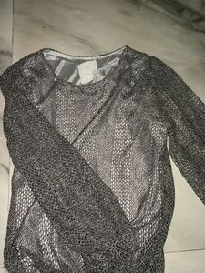 Silver Long Sleeve Top