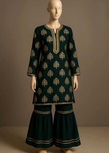 Green Sharara Palazzo Pants