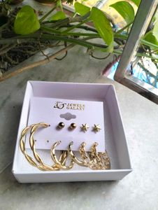 Gold Plated Hoops Earrings Combo