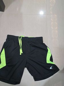 Black & Green Active Shorts