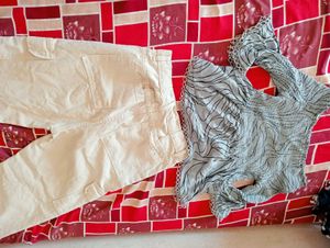 top and High Waist cargo jeans
