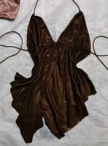 Backless Brown Halter Top
