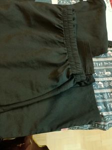 Elegant black printed Kurta Set with off shoulder